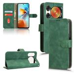 For ZTE nubia Music 2 Skin Feel Magnetic Flip Leather Phone Case(Green)