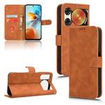 For ZTE nubia Music 2 Skin Feel Magnetic Flip Leather Phone Case(Brown)