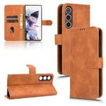 For ZTE nubia Red Magic 10 Air Skin Feel Magnetic Flip Leather Phone Case(Brown)