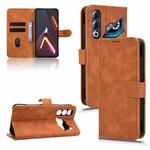 For ZTE nubia Neo 3 GT 5G Skin Feel Magnetic Flip Leather Phone Case(Brown)