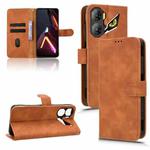 For ZTE nubia Neo 3 Skin Feel Magnetic Flip Leather Phone Case(Brown)