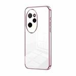 For Honor 100 Pro Transparent Plating Fine Hole Phone Case(Pink)