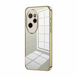 For Honor 100 Pro Transparent Plating Fine Hole Phone Case(Gold)