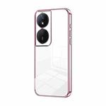 For Honor Play 50 Plus Transparent Plating Fine Hole Phone Case(Pink)
