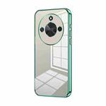 For Honor X50 Transparent Plating Fine Hole Phone Case(Green)