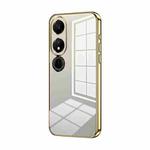 For Honor Play 40 Transparent Plating Fine Hole Phone Case(Gold)