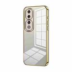 For Honor 90 Pro Transparent Plating Fine Hole Phone Case(Gold)