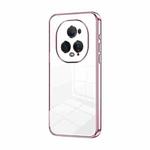 For Honor Magic5 Ultimate Transparent Plating Fine Hole Phone Case(Pink)