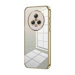 For Honor Magic5 Transparent Plating Fine Hole Phone Case(Gold)