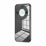 For Honor X40 5G / Magic5 Lite / X9a Transparent Plating Fine Hole Phone Case(Black)