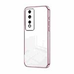 For Honor 80 GT Transparent Plating Fine Hole Phone Case(Pink)