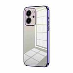 For Honor 80 SE Transparent Plating Fine Hole Phone Case(Purple)