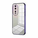 For Honor 80 Transparent Plating Fine Hole Phone Case(Purple)