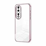 For Honor 80 Pro Transparent Plating Fine Hole Phone Case(Pink)