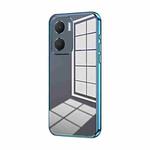 For Honor Play 40 Plus Transparent Plating Fine Hole Phone Case(Blue)