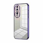 For Honor 70 Transparent Plating Fine Hole Phone Case(Purple)