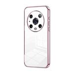 For Honor Magic4 Pro Transparent Plating Fine Hole Phone Case(Pink)