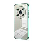 For Honor Magic4 Pro Transparent Plating Fine Hole Phone Case(Green)