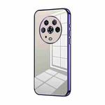 For Honor Magic4 Transparent Plating Fine Hole Phone Case(Purple)