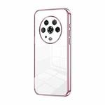For Honor Magic4 Transparent Plating Fine Hole Phone Case(Pink)