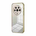 For Honor Magic4 Transparent Plating Fine Hole Phone Case(Gold)