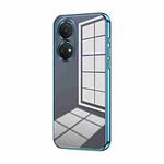 For Honor Play 30 Plus Transparent Plating Fine Hole Phone Case(Blue)