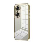 For Honor 60 Transparent Plating Fine Hole Phone Case(Gold)