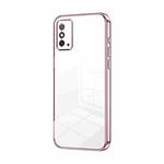 For Honor X10 Max / X30 Max Transparent Plating Fine Hole Phone Case(Pink)