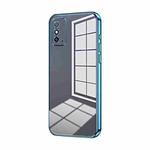 For Honor X10 Max / X30 Max Transparent Plating Fine Hole Phone Case(Blue)