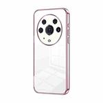 For Honor Magic3 Pro Transparent Plating Fine Hole Phone Case(Pink)