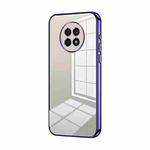 For Honor X20 Transparent Plating Fine Hole Phone Case(Purple)