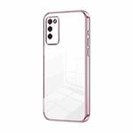 For Honor 30 Youth Transparent Plating Fine Hole Phone Case(Pink)