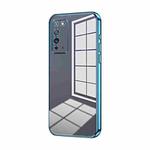 For Honor X10 Transparent Plating Fine Hole Phone Case(Blue)