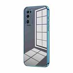 For Honor 30 Transparent Plating Fine Hole Phone Case(Blue)