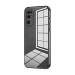 For Honor 30 Transparent Plating Fine Hole Phone Case(Black)