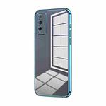 For Honor Play 4T Pro Transparent Plating Fine Hole Phone Case(Blue)