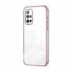 For Honor 30S Transparent Plating Fine Hole Phone Case(Pink)