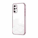 For Honor V30 Pro Transparent Plating Fine Hole Phone Case(Pink)