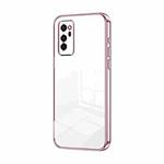 For Honor V30 Transparent Plating Fine Hole Phone Case(Pink)