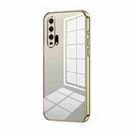 For Honor 20 Pro Transparent Plating Fine Hole Phone Case(Gold)