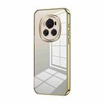 For Honor Magic6 Transparent Plating Fine Hole Phone Case(Gold)