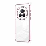 For Honor Magic6 Pro Transparent Plating Fine Hole Phone Case(Pink)