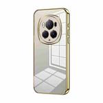 For Honor Magic6 Pro Transparent Plating Fine Hole Phone Case(Gold)