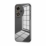 For Honor Play 50 Transparent Plating Fine Hole Phone Case(Black)