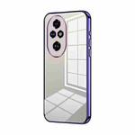 For Honor 200 Pro Transparent Plating Fine Hole Phone Case(Purple)