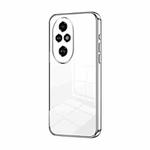 For Honor 200 Pro Transparent Plating Fine Hole Phone Case(Silver)