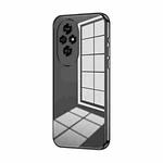 For Honor 200 Transparent Plating Fine Hole Phone Case(Black)