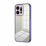 For Honor Play 9T 5G Transparent Plating Fine Hole Phone Case(Purple)