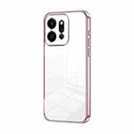 For Honor Play 9T 5G Transparent Plating Fine Hole Phone Case(Pink)