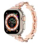 For Apple Watch Ultra 2 49mm 5-petaled Flower Zinc Alloy Chain Watch Band(Rose Gold)